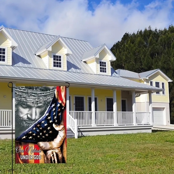 🇺🇸🕊”One Nation Under God” Our Savior & Flag Graphic Double Sided Garden Flag! - Picture 9 of 9